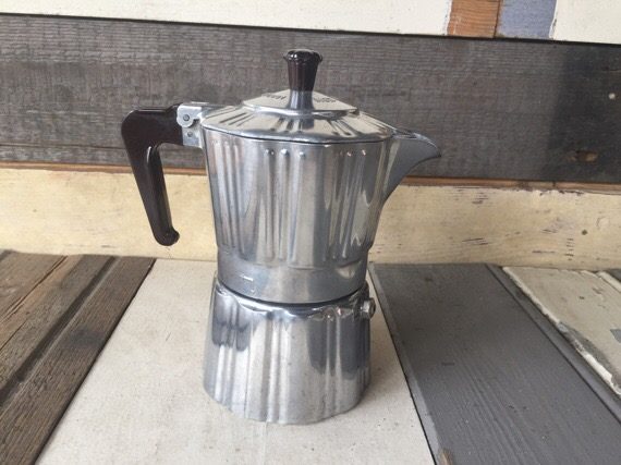 Large Vintage Stove Top Coffee Maker European Style Espresso Pot From the  1960s 
