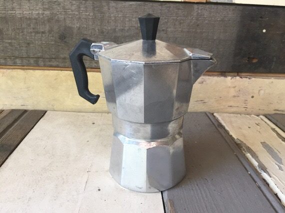 Bialetti Two-cup Stovetop Moka Pot, Vintage Italian Espressomaker, 1980s 