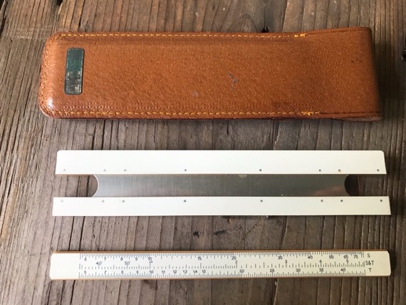 Pocket slide rule Sun Hemmi 74 logo sleeve 1960 Japan - Vintage