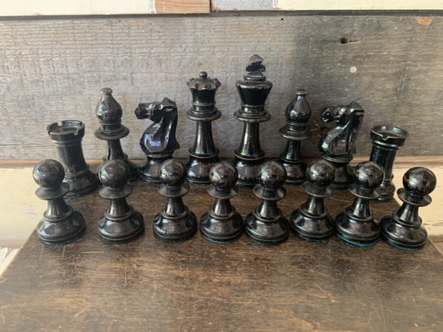 Vintage French Lardy Analysis Chess Pieces With Box - 3.25 King