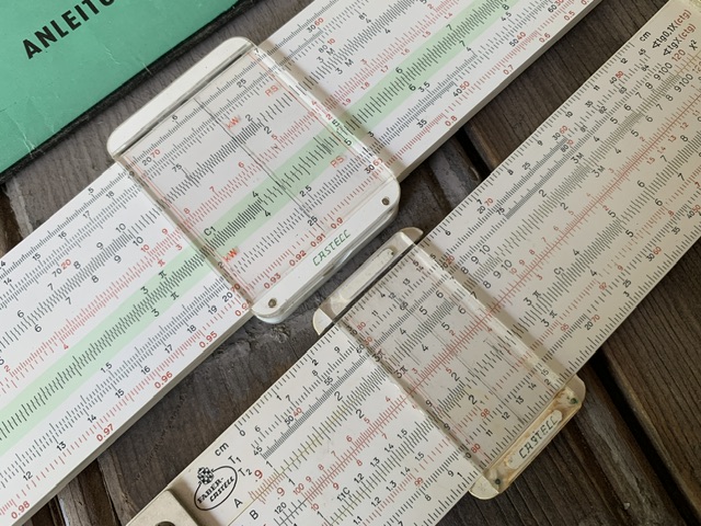 Faber Castell 2x Duplex 2/82 and 62/82 slide rule in case 1960 Germany -  Vintage Man Stuff